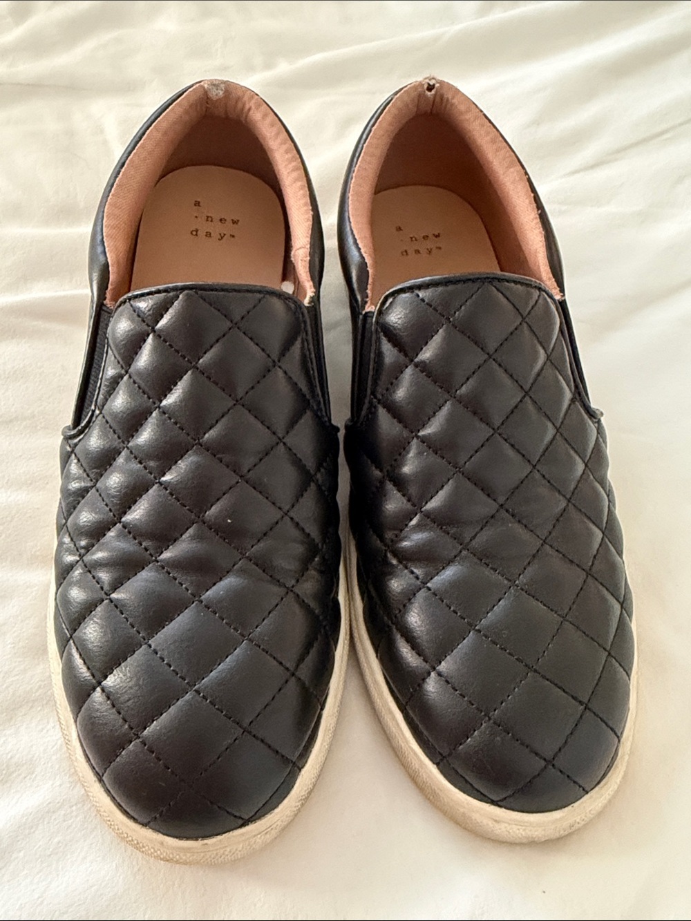 a new day Quilted Black Slip-On Sneakers